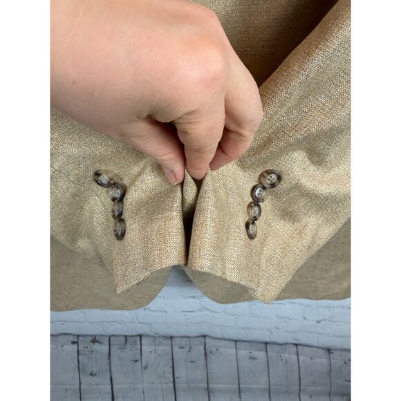 JOS. A. BANK beige 100% silk mens jacket blazer 44L - Picture 6 of 13